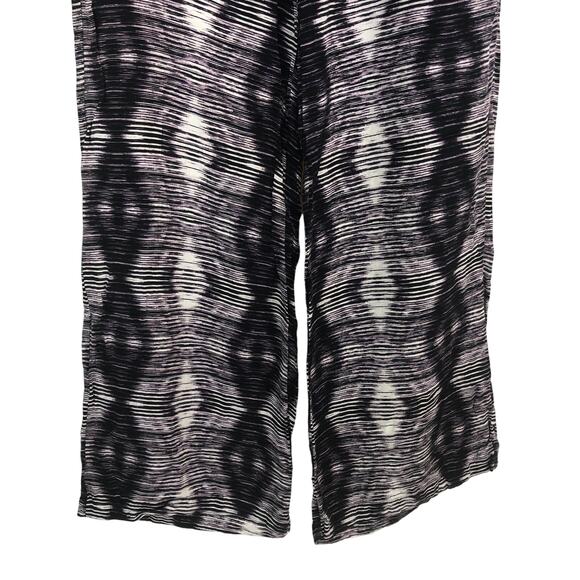 Democracy Casual Wide Leg Soft Pants Geometric Motif Drawstring Waist Size Large - Picture 9 of 10